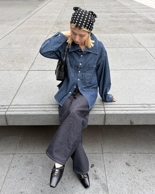 Double bust button pocket denim shirt