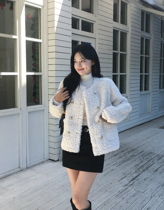 Boa tweed button jacket