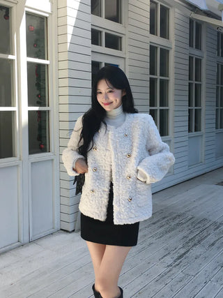 Boa tweed button jacket