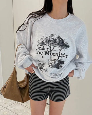 Wood print oversized sweatshirt