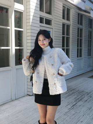 Boa tweed button jacket