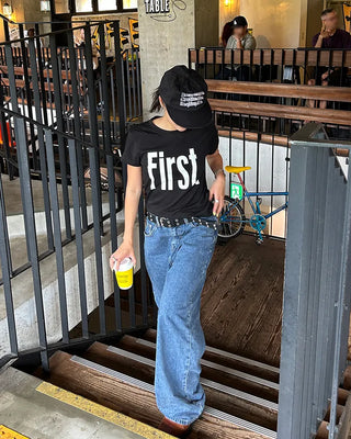First Lettering Half T-Shirt