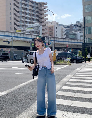 Shirred Sleeveless Cardigan Set