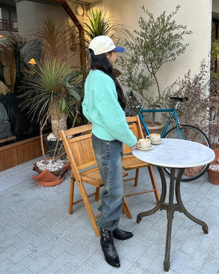 Side pocket loop straight denim pants