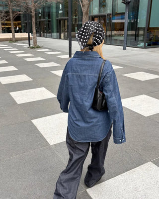 Simple polka dot cotton scarf