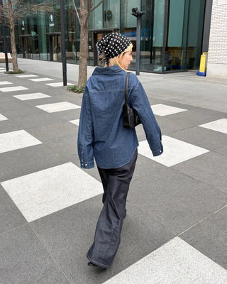 Double bust button pocket denim shirt
