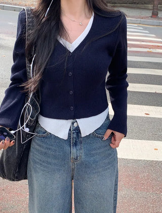 Day layered knit cardigan