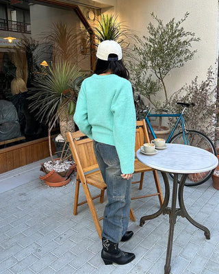 Side pocket loop straight denim pants