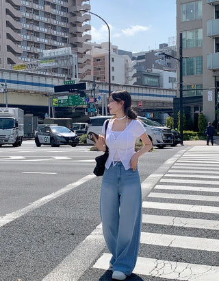 Shirred Sleeveless Cardigan Set
