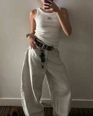 Bust One Tag Slim Rib Tank Top