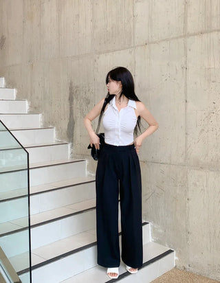 Buckle-tucked slacks (3 colors)