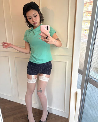 Unique Polo Neck Short Sleeve T-Shirt