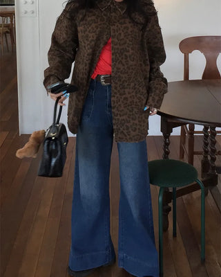 (Unisex) Leopard Half Coat
