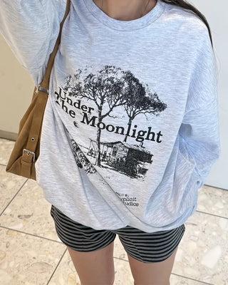 Wood print oversized sweatshirt