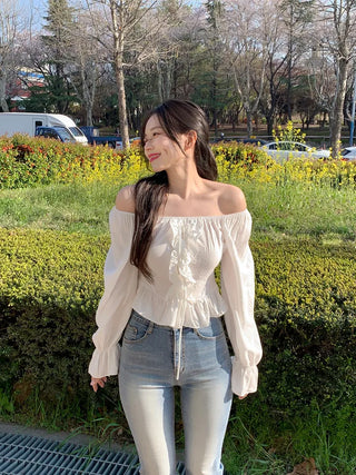 [2-way] Frill Off-Shoulder Blouse
