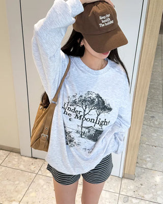 Wood print oversized sweatshirt
