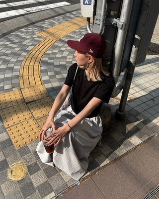 Drawstring pocket volume flared skirt