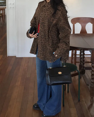 (Unisex) Leopard Half Coat