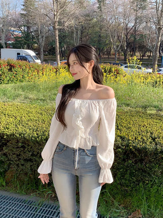 [2-way] Frill Off-Shoulder Blouse