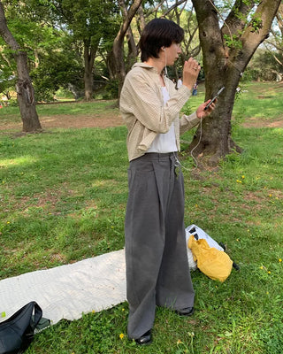 Checked cropped shirt