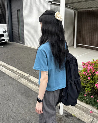 Round Simple Crop Short Sleeve T-Shirt