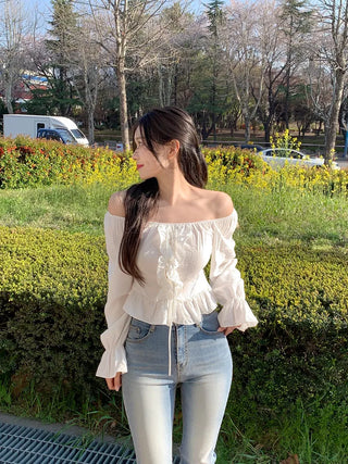 [2-way] Frill Off-Shoulder Blouse