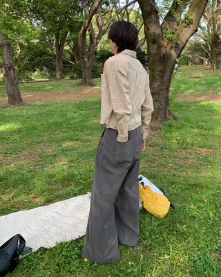 Checked cropped shirt