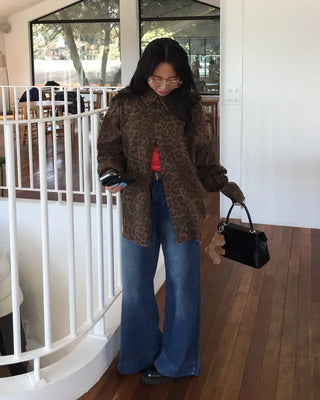 (Unisex) Leopard Half Coat