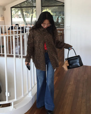 (Unisex) Leopard Half Coat