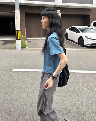 Round Simple Crop Short Sleeve T-Shirt
