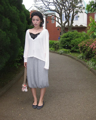 Lace Deep V-Neck Long Sleeve Cut and Sewn