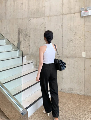 Buckle-tucked slacks (3 colors)