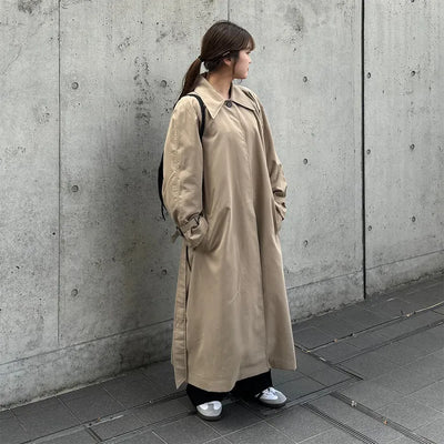 Oversized single trench coat