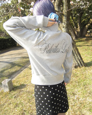 High-neck gothic double-zip hoodie