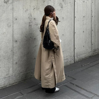 Oversized single trench coat