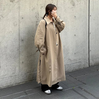 Oversized single trench coat