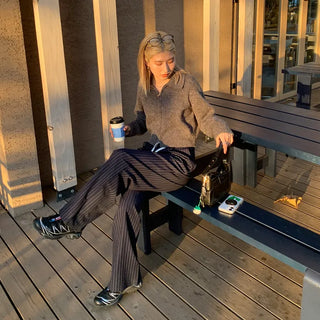 String stripe wide slacks