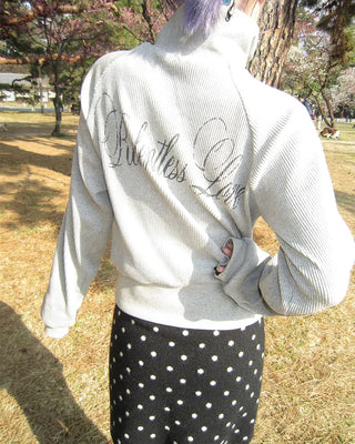 High-neck gothic double-zip hoodie