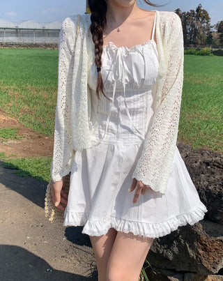 [Adjustable Straps] Lace Ribbon Camisole Dress