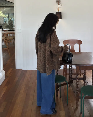 (Unisex) Leopard Half Coat