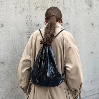 Glossy Ribbon String Shoulder Bag