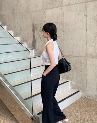 Buckle-tucked slacks (3 colors)