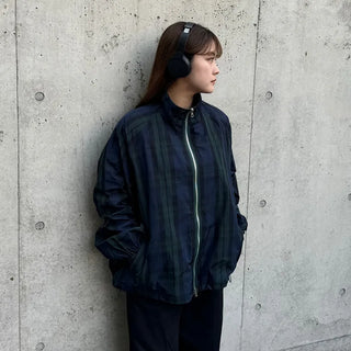 (Unisex) 2-way String Check Blouson