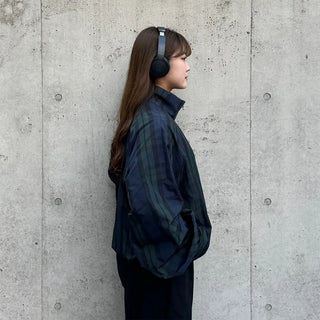 (Unisex) 2-way String Check Blouson