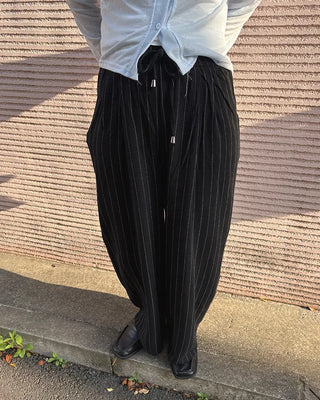 Pinstripe Linen Viscose Easy Pants