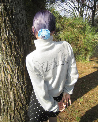 High-neck gothic double-zip hoodie