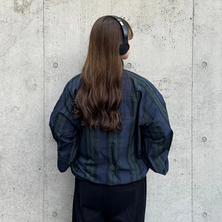 (Unisex) 2-way String Check Blouson