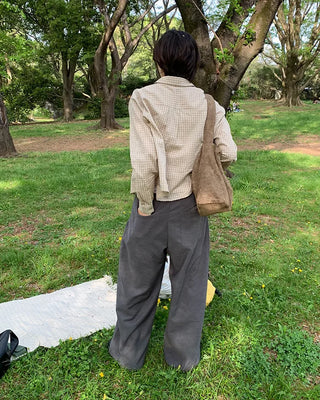 Checked cropped shirt