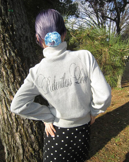 High-neck gothic double-zip hoodie