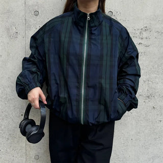 (Unisex) 2-way String Check Blouson